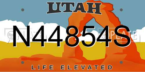 N44854S Utah License Plate