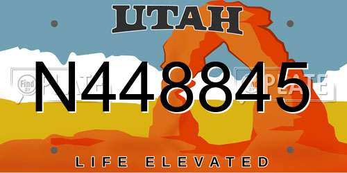 N448845 Utah License Plate