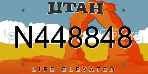 N448848 Utah License Plate