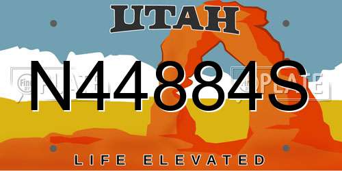 N44884S Utah License Plate