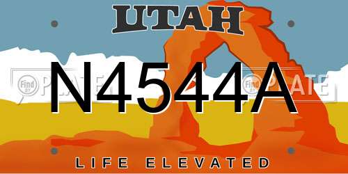 N4544A Utah License Plate