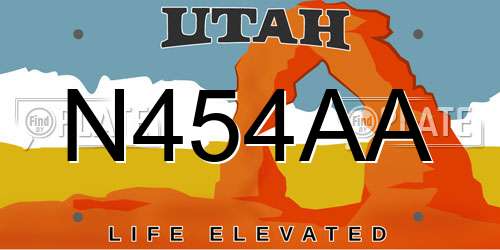 N454AA Utah License Plate