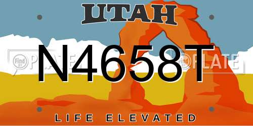 N4658T Utah License Plate
