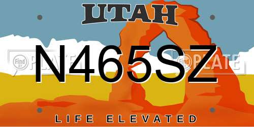 N465SZ Utah License Plate