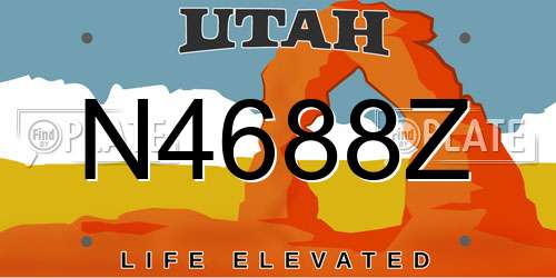 N4688Z Utah License Plate