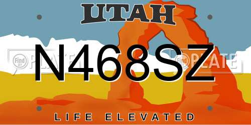 N468SZ Utah License Plate