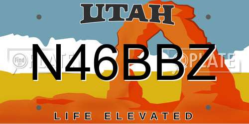 N46BBZ Utah License Plate