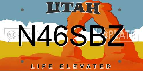 N46SBZ Utah License Plate