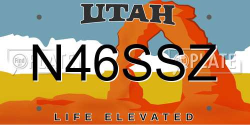 N46SSZ Utah License Plate