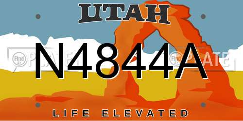 N4844A Utah License Plate