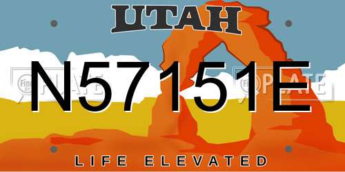 N57151E Utah License Plate