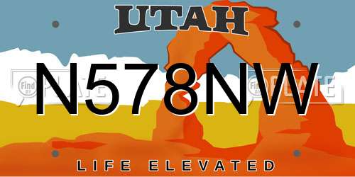 N578NW Utah License Plate