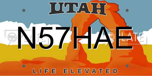 N57HAE Utah License Plate