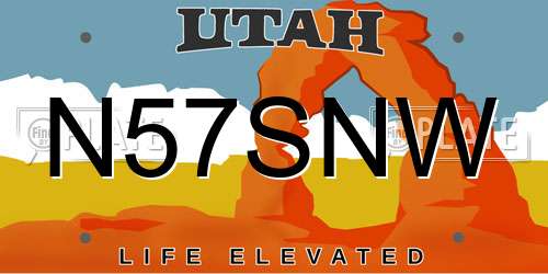 N57SNW Utah License Plate