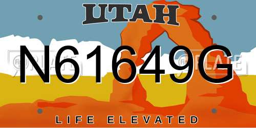 N61649G Utah License Plate
