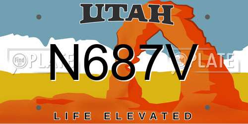 N687V Utah License Plate
