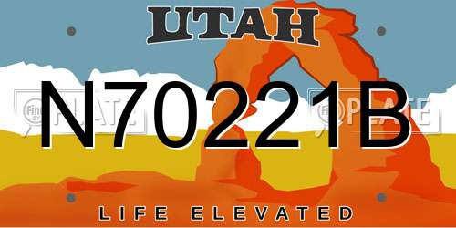 N70221B Utah License Plate