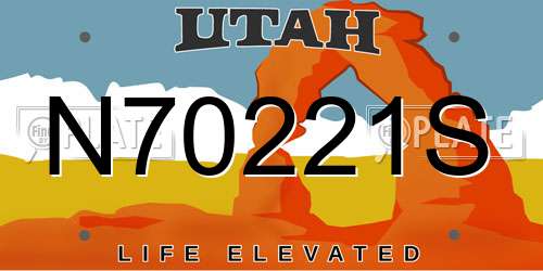 N70221S Utah License Plate