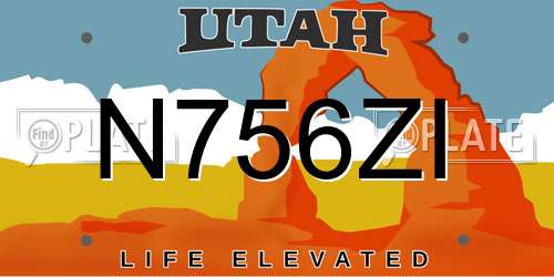 N756ZI Utah License Plate
