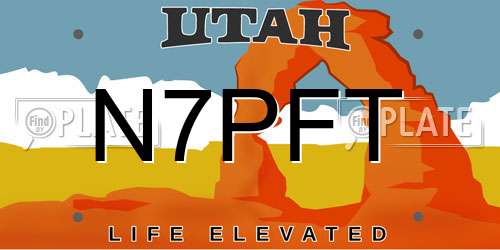 N7PFT Utah License Plate