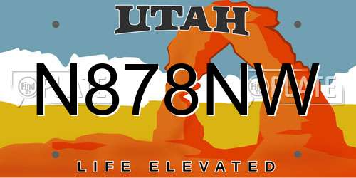 N878NW Utah License Plate
