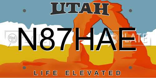 N87HAE Utah License Plate