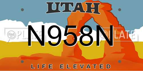 N958N Utah License Plate