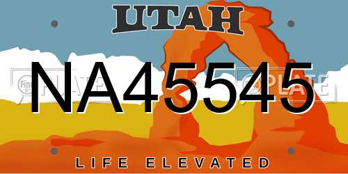 NA45545 Utah License Plate