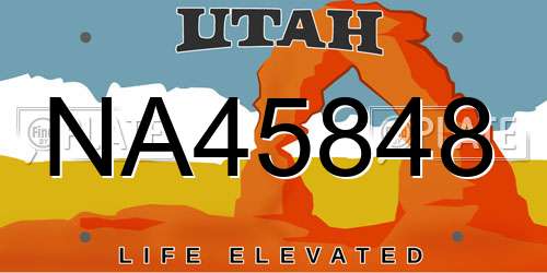 NA45848 Utah License Plate