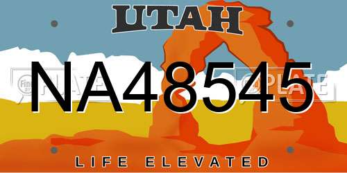 NA48545 Utah License Plate