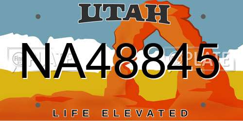 NA48845 Utah License Plate