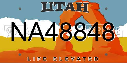 NA48848 Utah License Plate