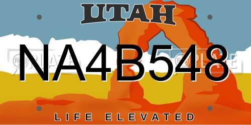 NA4B548 Utah License Plate