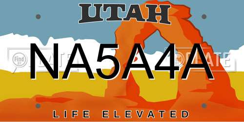 NA5A4A Utah License Plate