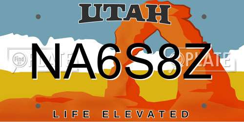 NA6S8Z Utah License Plate