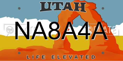 NA8A4A Utah License Plate