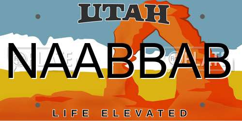 NAABBAB Utah License Plate