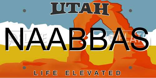 NAABBAS Utah License Plate