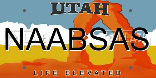 NAABSAS Utah License Plate