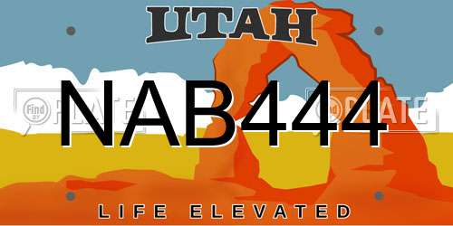 NAB444 Utah License Plate
