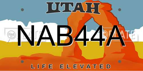 NAB44A Utah License Plate