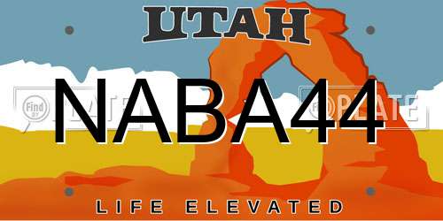 NABA44 Utah License Plate