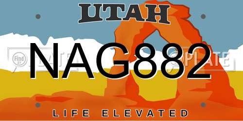 NAG882 Utah License Plate