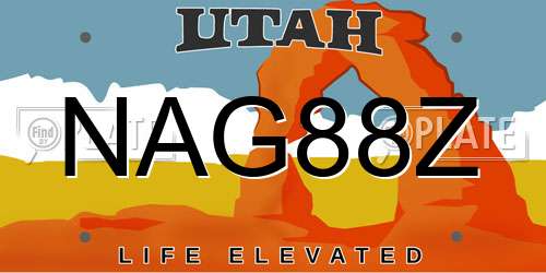 NAG88Z Utah License Plate