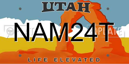 NAM24T Utah License Plate
