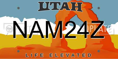 NAM24Z Utah License Plate