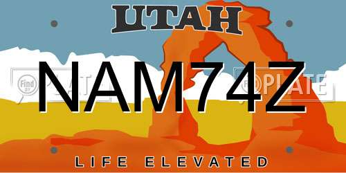 NAM74Z Utah License Plate