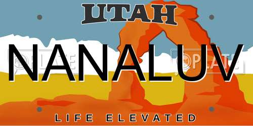 NANALUV Utah License Plate