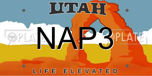 NAP3 Utah License Plate