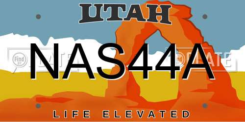 NAS44A Utah License Plate